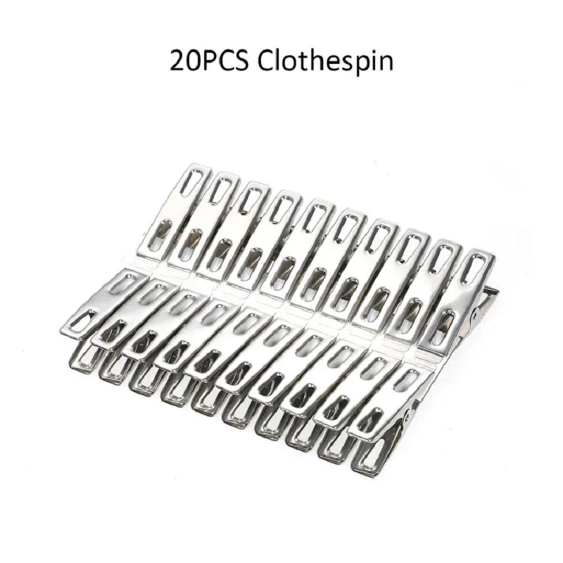 Picture of Stainless Steel Cloth Drying Clip-Silver 20 Pieces Set