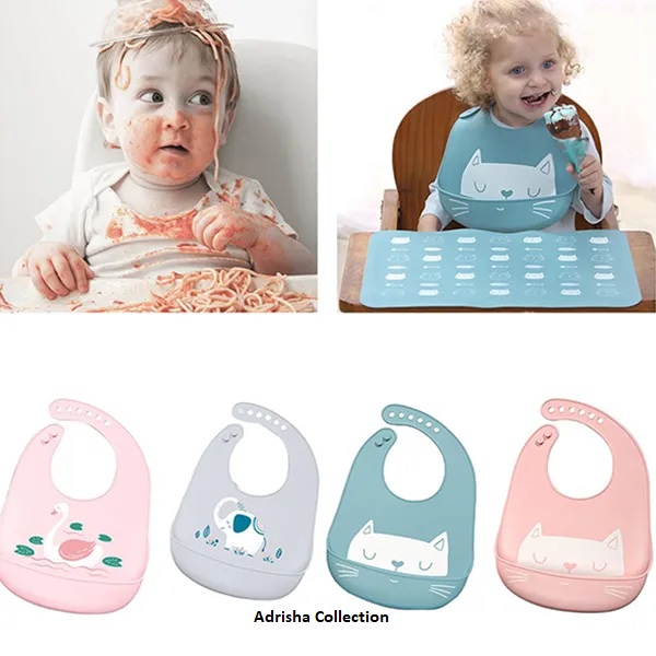 Picture of Silicone Baby Bibs with Food Catcher (Multicolor)-2 Pcs