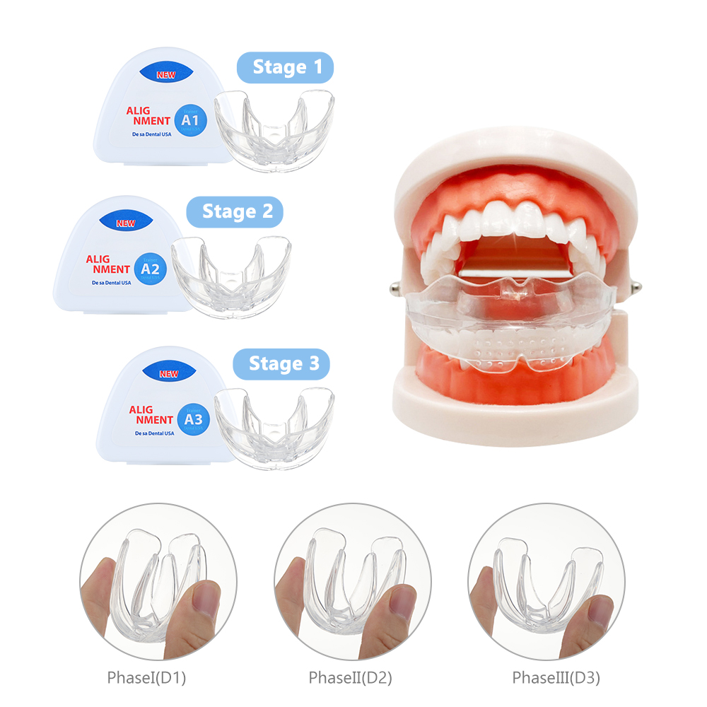Picture of Orthodontic Retainers Braces 3-Stage Teeth Straightening Trainer for Different Tooth Alignments Multi-Purpose Oral Hygiene