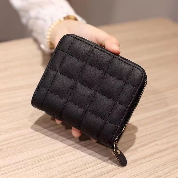 Picture of Mini Women's Short Zipper Zero Wallet Soft Leather Bag Anti-theft Feature Simple Classic Printed Cartoon Geometric Letter