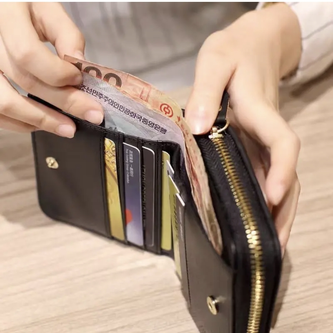 Picture of Mini Women's Short Zipper Zero Wallet Soft Leather Bag Anti-theft Feature Simple Classic Printed Cartoon Geometric Letter