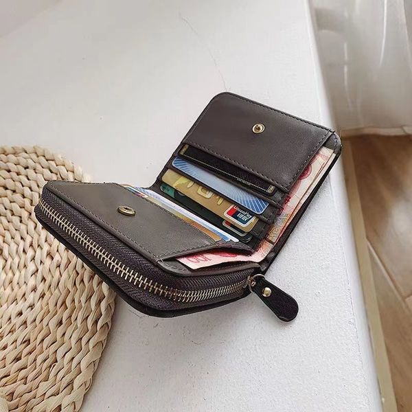 Picture of Mini Women's Short Zipper Zero Wallet Soft Leather Bag Anti-theft Feature Simple Classic Printed Cartoon Geometric Letter