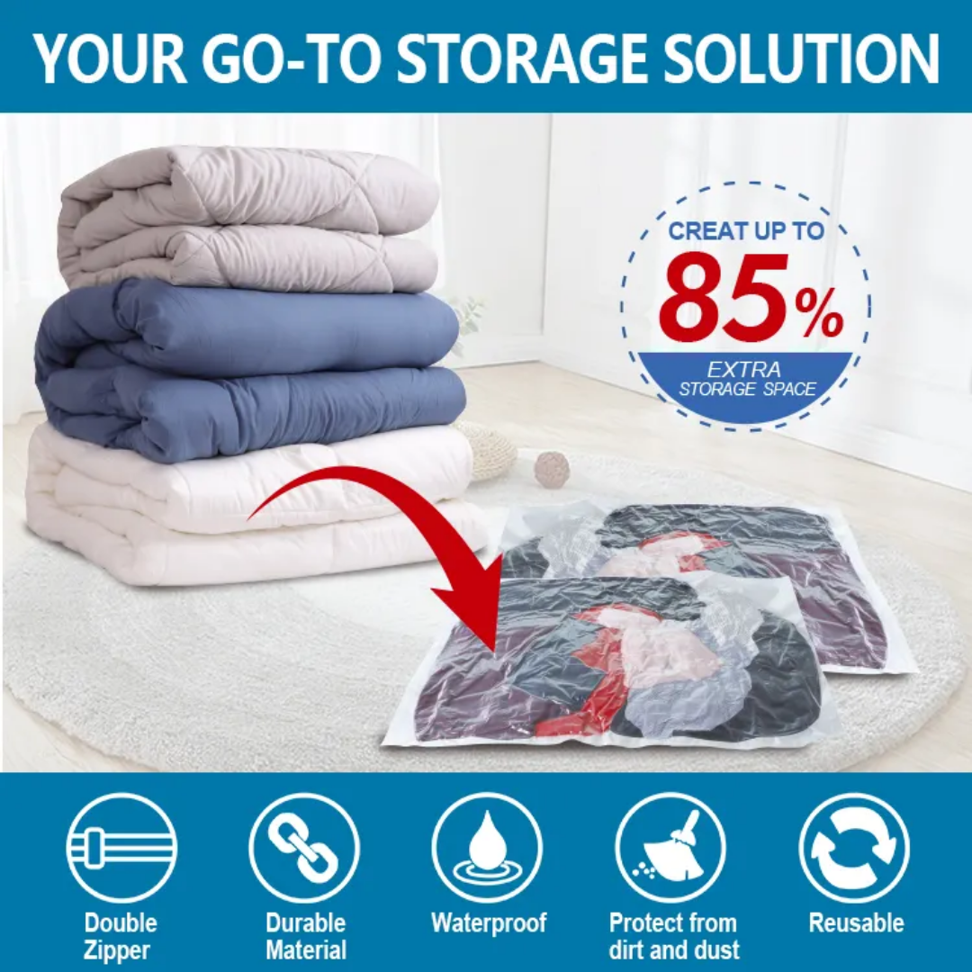 Picture of Vacuum Storage Bags with Hand Pump - Space Saver Solution for Home Organization  17-piece set/ 13-piece set/12-piece set/11-piece set