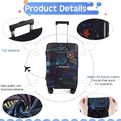 Picture of professional Luggage Cover (18 Inches - 32 Inches) Elastic Suitcase Cover Protective Travel Dust Cover for Luggage Bag Cases Cover