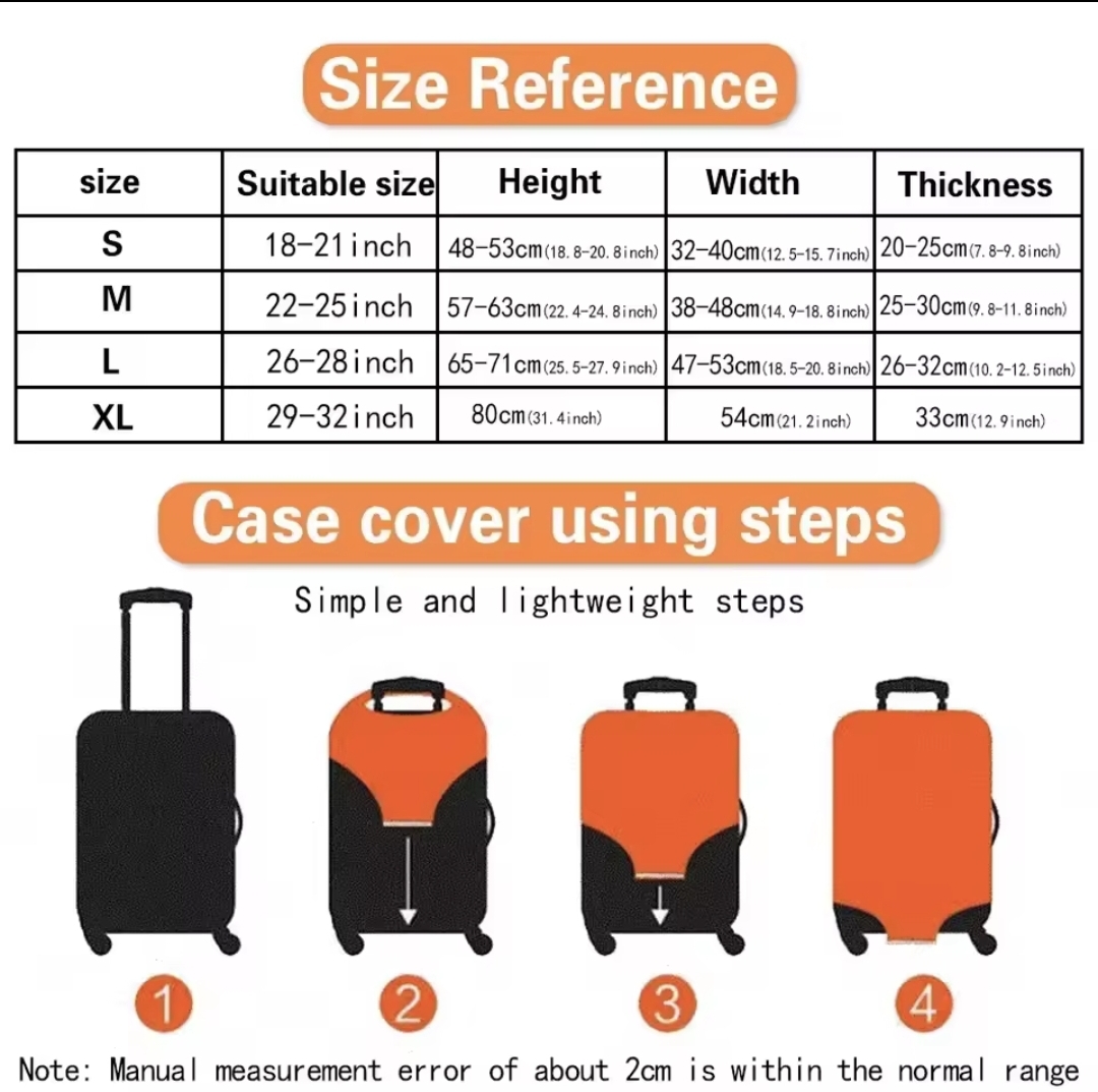 Picture of professional Luggage Cover (18 Inches - 32 Inches) Elastic Suitcase Cover Protective Travel Dust Cover for Luggage Bag Cases Cover