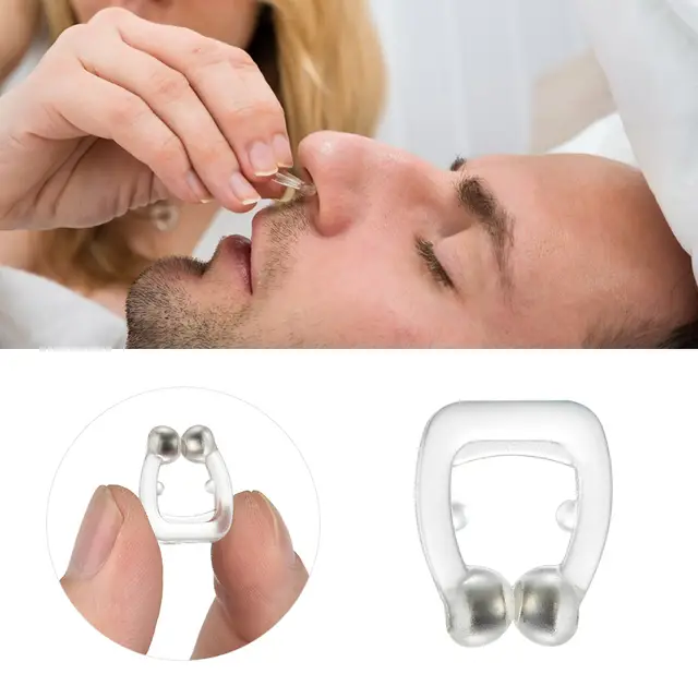 Picture of Anti Snoring Breathe Easy Sleep Nose Clip Snore Stopper Aid Nasal Dilators Device Magnetic Congestion Aid No Strips Cones