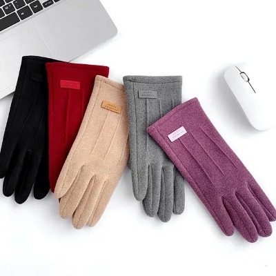 Picture of Women Autumn Winter Keep Warm Touch ScreenThin Cashmere Gloves Cycling Drive Fashion ElegantLetter Mark Windproof