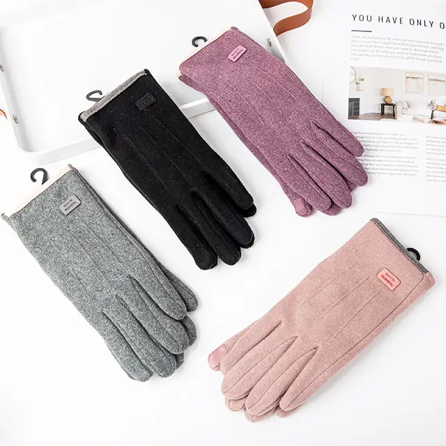 Picture of Women Autumn Winter Keep Warm Touch ScreenThin Cashmere Gloves Cycling Drive Fashion ElegantLetter Mark Windproof