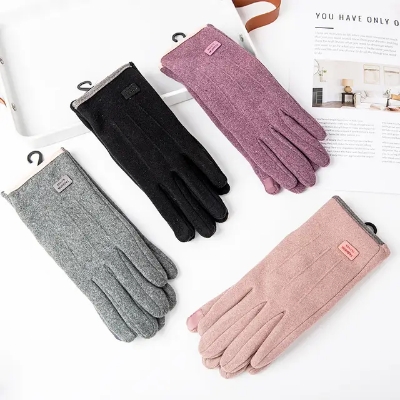 Picture of Women Autumn Winter Keep Warm Touch ScreenThin Cashmere Gloves Cycling Drive Fashion ElegantLetter Mark Windproof