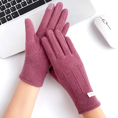 Picture of Women Autumn Winter Keep Warm Touch ScreenThin Cashmere Gloves Cycling Drive Fashion ElegantLetter Mark Windproof