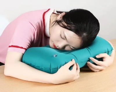 Picture of Portable Folding Headrest Travel Pillow Automatic Inflatable Neck Pillow