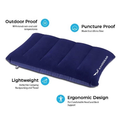 Picture of Inflatable Pillow Camping Travel Pillow Squared PVC Flocked Fabric Air Pillow for Camping Hiking