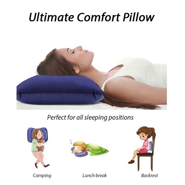 Picture of Inflatable Pillow Camping Travel Pillow Squared PVC Flocked Fabric Air Pillow for Camping Hiking