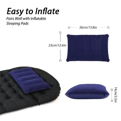 Picture of Inflatable Pillow Camping Travel Pillow Squared PVC Flocked Fabric Air Pillow for Camping Hiking