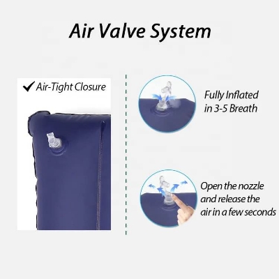 Picture of Inflatable Pillow Camping Travel Pillow Squared PVC Flocked Fabric Air Pillow for Camping Hiking
