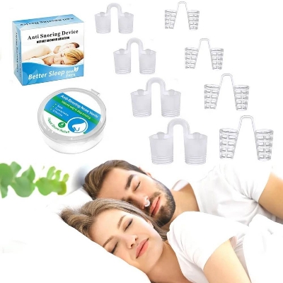 Picture of 8/2 PCS Anti Snoring Breathe Easy Sleep Nose Clip Snore Stopper Aid Nasal Dilators Device Congestion Aid No Strips Cones