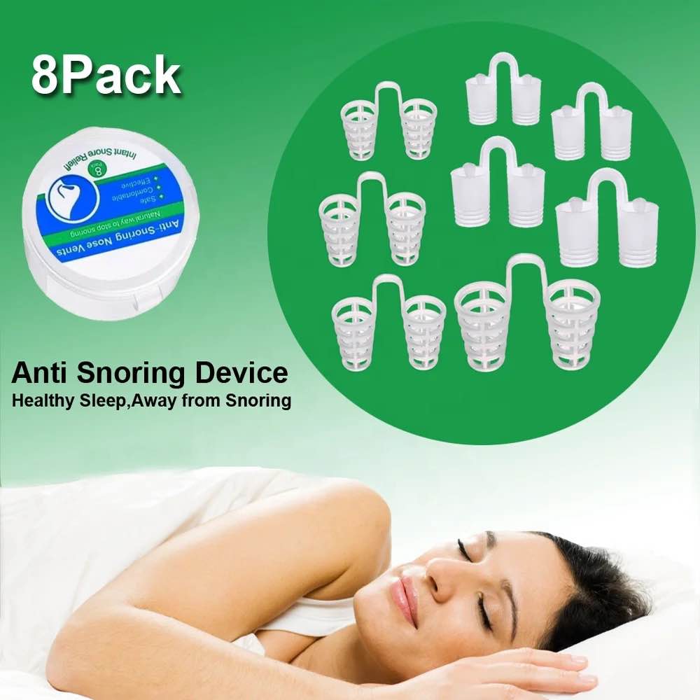 Picture of 8/2 PCS Anti Snoring Breathe Easy Sleep Nose Clip Snore Stopper Aid Nasal Dilators Device Congestion Aid No Strips Cones