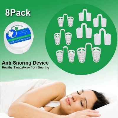 Picture of 8/2 PCS Anti Snoring Breathe Easy Sleep Nose Clip Snore Stopper Aid Nasal Dilators Device Congestion Aid No Strips Cones