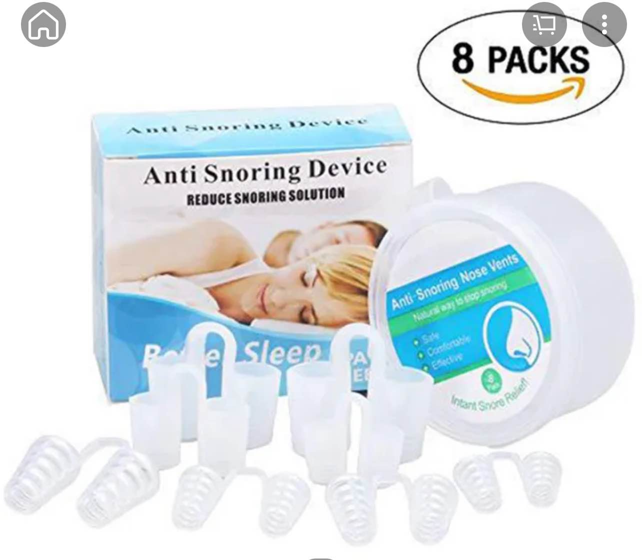 Picture of 8/2 PCS Anti Snoring Breathe Easy Sleep Nose Clip Snore Stopper Aid Nasal Dilators Device Congestion Aid No Strips Cones