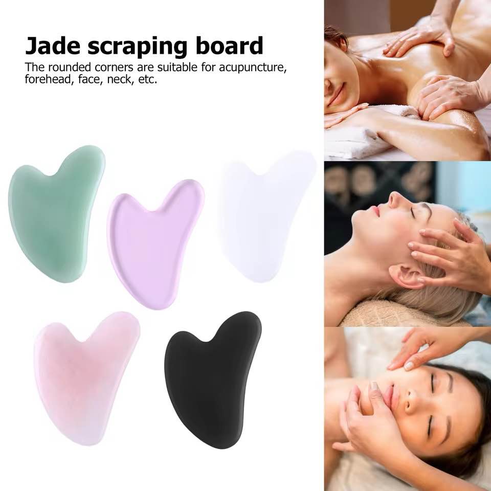 Picture of 1Pcs Guasha Scraping Massage Scraper Face Massager Acupuncture Beeswax Resin Gua Sha Board Acupoint Face Eye Care SPA Massage Tool
