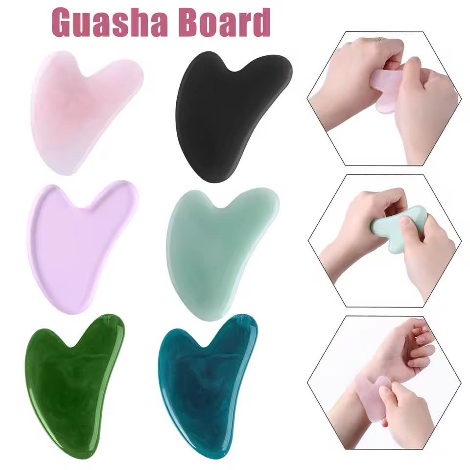 Picture of 1Pcs Guasha Scraping Massage Scraper Face Massager Acupuncture Beeswax Resin Gua Sha Board Acupoint Face Eye Care SPA Massage Tool