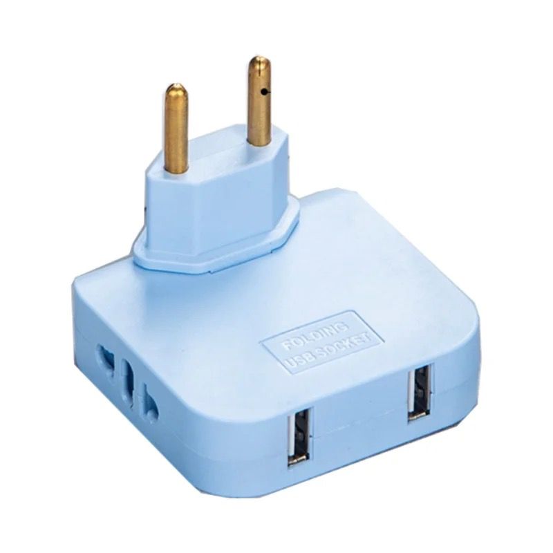 Picture of 4 in 1 USB Multi Plug Converter Adapter Travel Mutli Socket (2 USB 2 Power Socket) 2500W High Power EU Bangladesh Standard 180° Rotating Converter Socket AC Adapter