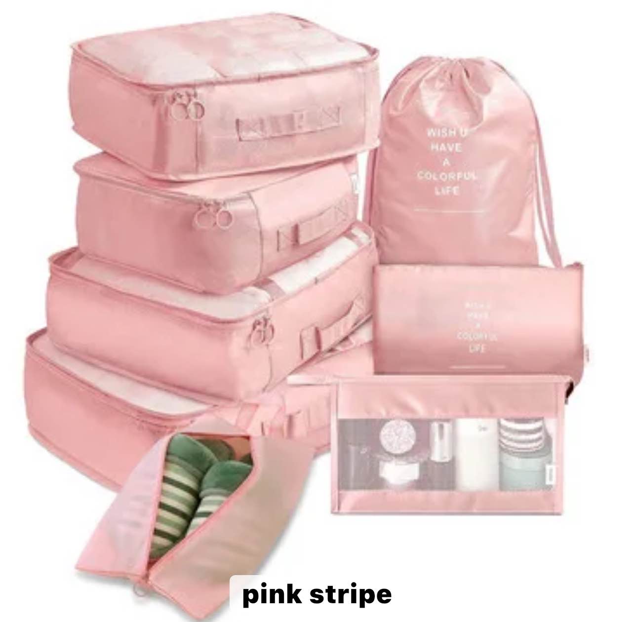 Picture of 8 PCS High Quality Travel Storage Bag Organizer Set For Clothes Shoes Cosmetic Tidy Organizer Wardrobe Suitcase Pouch Travel Organizers Packing Bags