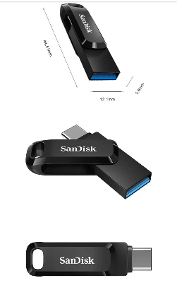 Picture of SanDisk Dual Drive Usb3.1 64GB Type-c Memory Stick (128gb 256gb) available Black Pendrive Flash Disk High Speed U Disk Flash drive