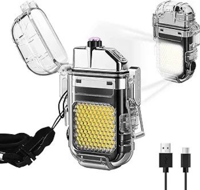 Picture of Waterproof Electric Lighter Dual Arc Plasma Lighters 3 Light Modes Lamp Type-C...