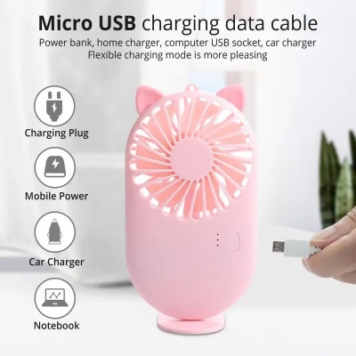 Picture of Mini Portable Pocket Fan Cool Air Hand Held Travel Cooler Cooling Mini Fans Power By USB Charging Office Outdoor Home Mini Fan