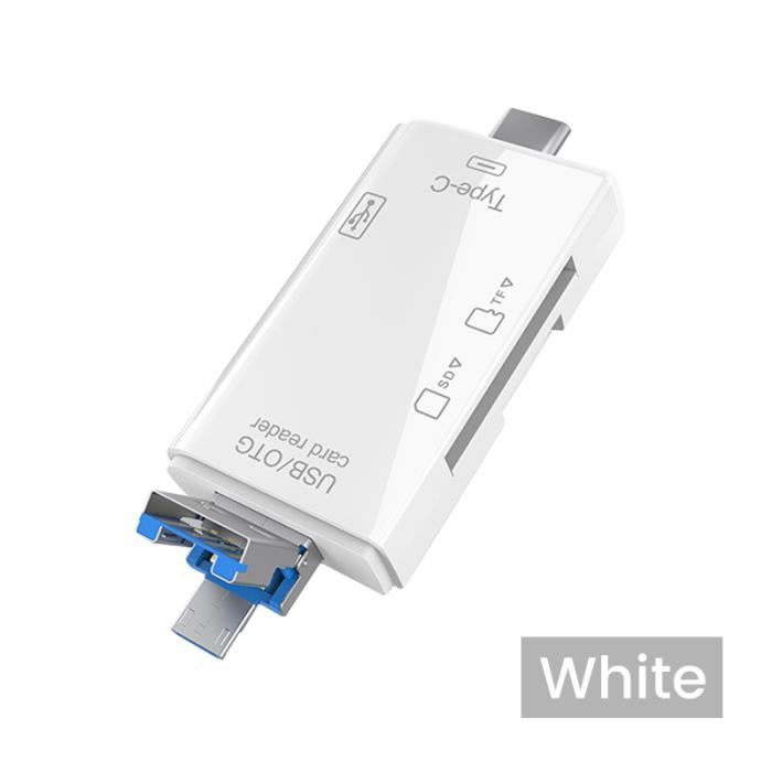 Picture of Multifunctional 6-In-1 USB C Memory Card USB2.0 + Type-c + Micro + USB 3-In-1 Interface + TF / SD Card Reader 6-In-1 / 5-In-1 480mbps/s