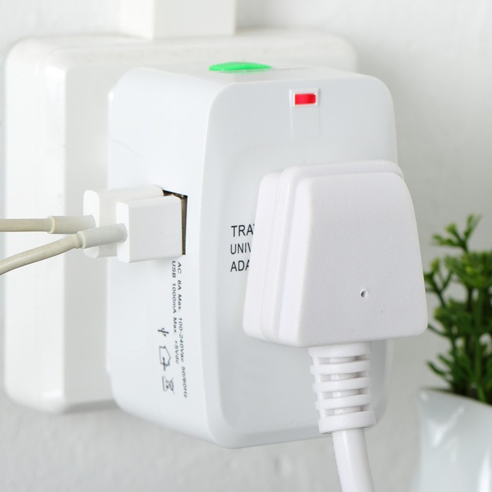 Picture of Universal USB Multi Plug Travel Adapter International Converter Power Socket UK/US/AU/EU/CA All in 1 Travel Adapter