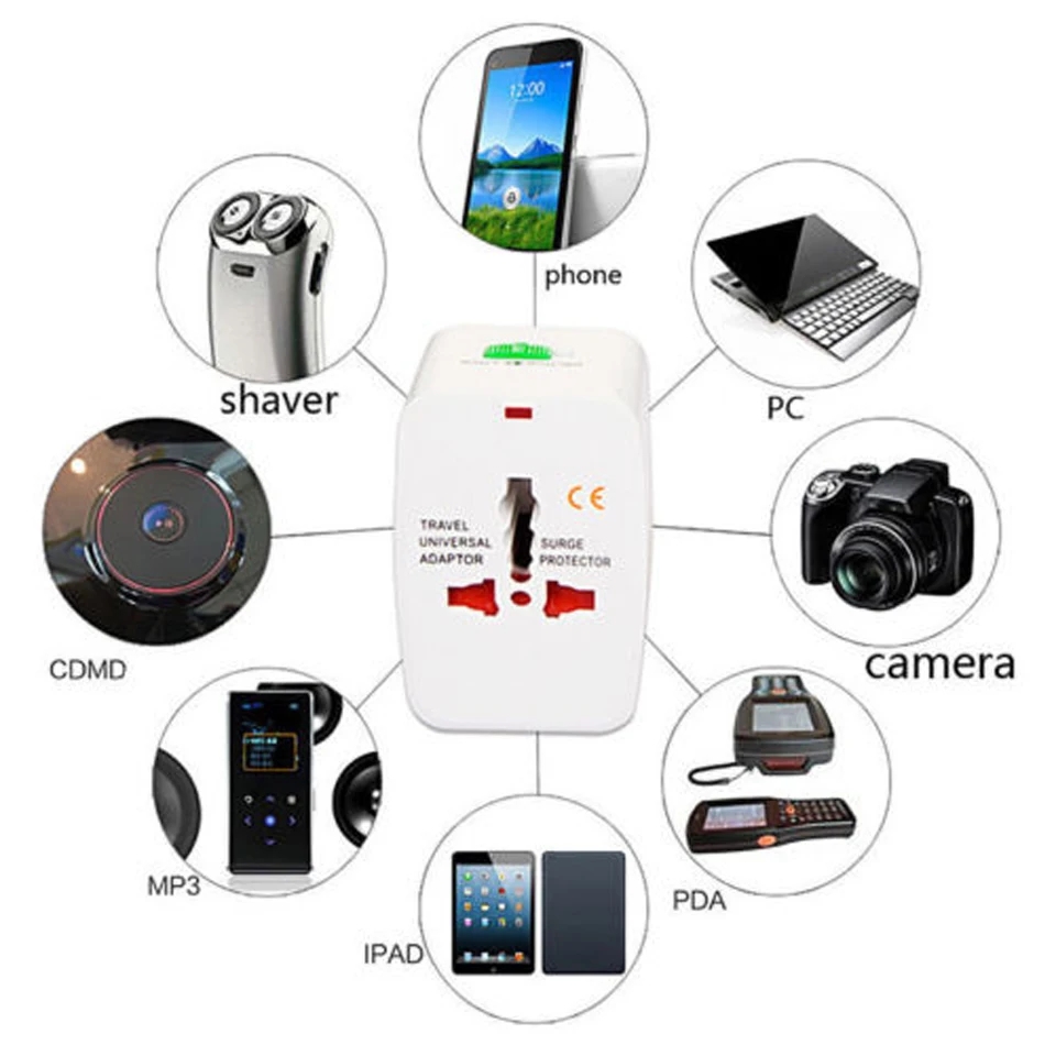 Picture of Universal USB Multi Plug Travel Adapter International Converter Power Socket UK/US/AU/EU/CA All in 1 Travel Adapter