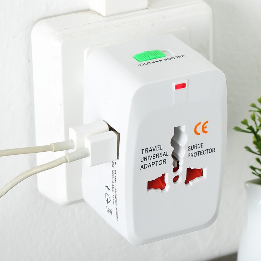 Picture of Universal USB Multi Plug Travel Adapter International Converter Power Socket UK/US/AU/EU/CA All in 1 Travel Adapter