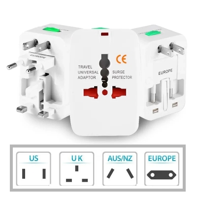 Picture of Universal USB Multi Plug Travel Adapter International Converter Power Socket UK/US/AU/EU/CA All in 1 Travel Adapter