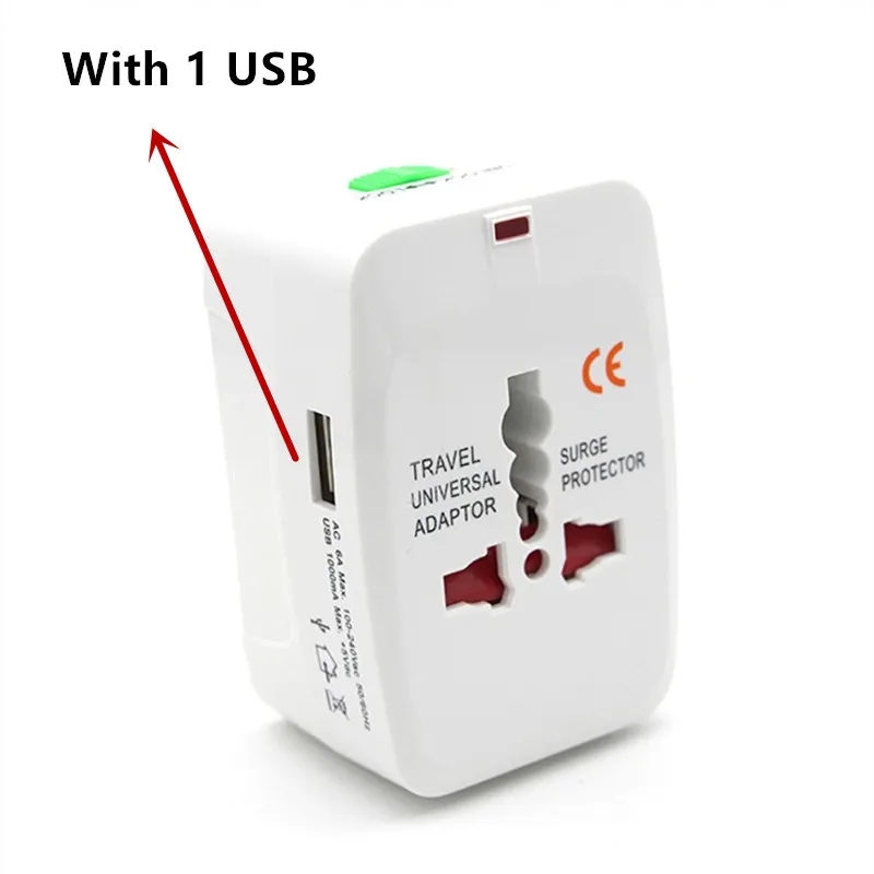 Picture of Universal USB Multi Plug Travel Adapter International Converter Power Socket UK/US/AU/EU/CA All in 1 Travel Adapter