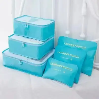 Picture of 6PCS Travel Storage Bag Organizer Set For Clothes Shoes Cosmetic Tidy Organizer Wardrobe Suitcase Pouch Travel Organizers Packing Bags
