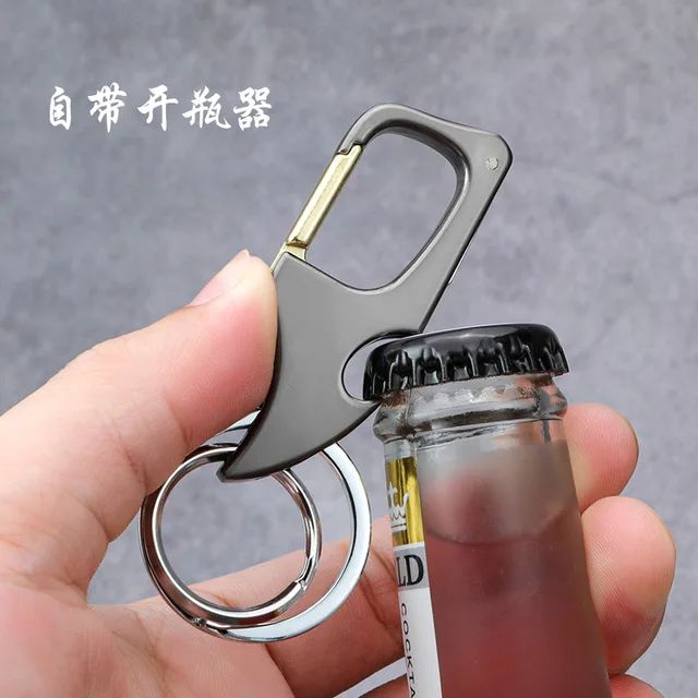 Picture of Classic Men Mini Keychain Outdoor Multi-Functional 2-In-1 Metal Bottle Opener With Two Key Rings For Boy Gifts