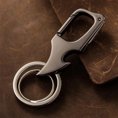 Picture of Classic Men Mini Keychain Outdoor Multi-Functional 2-In-1 Metal Bottle Opener With Two Key Rings For Boy Gifts