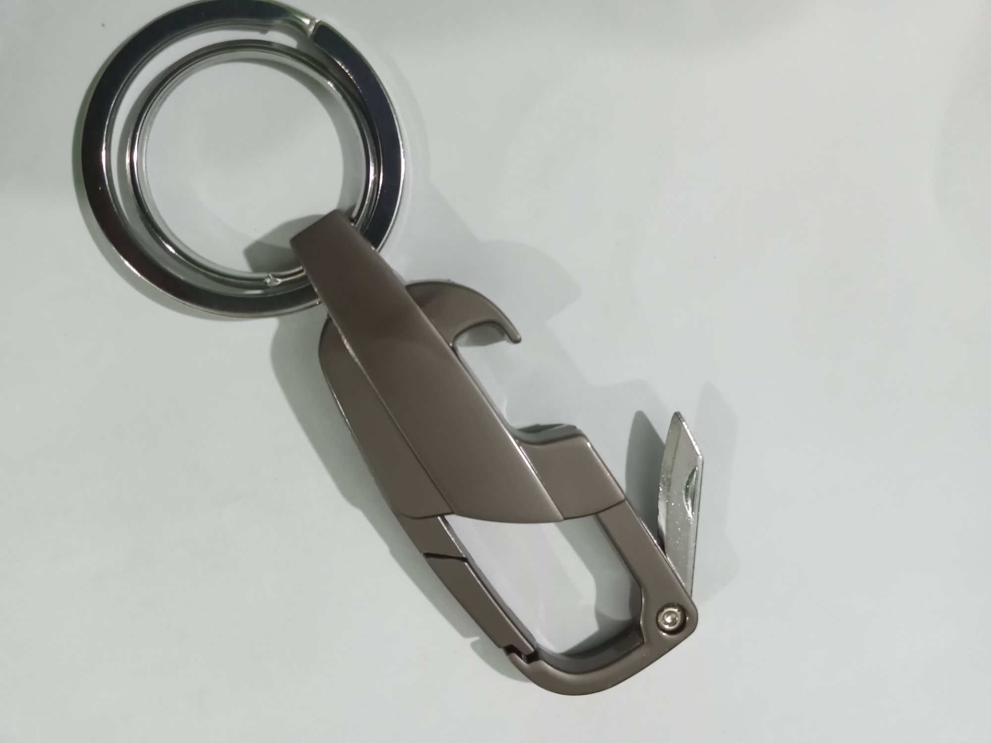 Picture of Classic Men Mini Keychain Outdoor Multi-Functional 2-In-1 Metal Bottle Opener With Two Key Rings For Boy Gifts