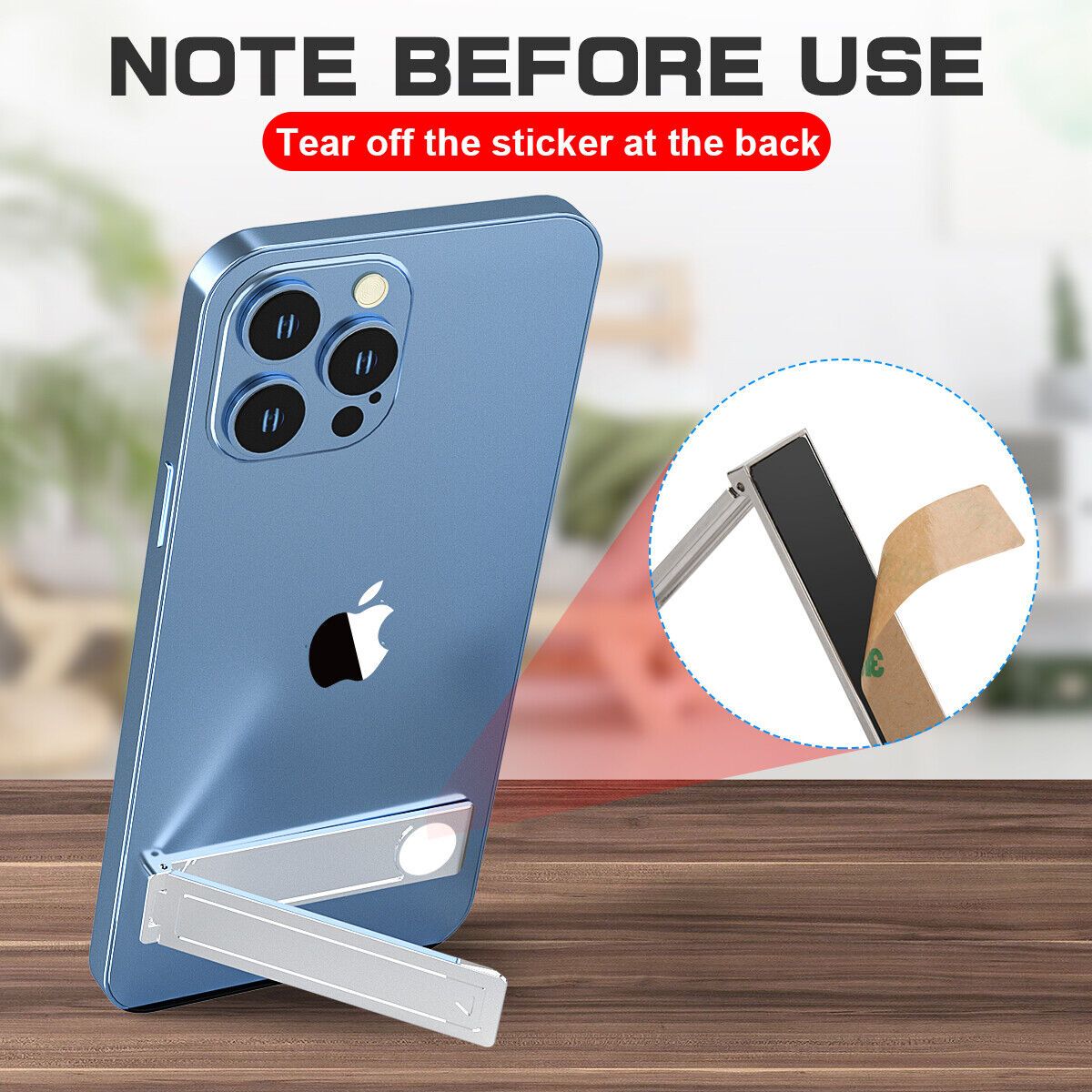 Picture of Zinc alloy Phone Kickstand Vertical and Horizontal Stand /Adjustable Small Folding Desk Mount Holder