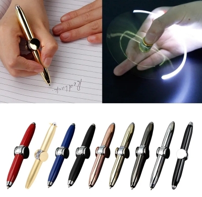 Picture of LED Spinning Pen Ball Gyro Pen Fidget Spinner Hand Top Glow In Dark Light EDC Stress Relief Toys Uses: writing, lighting, gyro, decompression toys