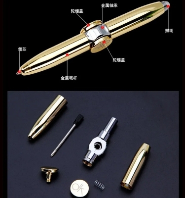 Picture of LED Spinning Pen Ball Gyro Pen Fidget Spinner Hand Top Glow In Dark Light EDC Stress Relief Toys Uses: writing, lighting, gyro, decompression toys