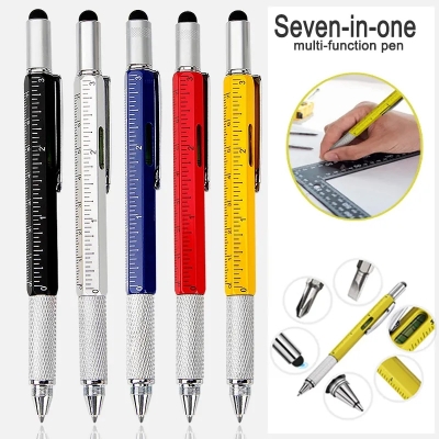 Picture of Pen 6 In 1 Multifunctional Touch Screen Pen Mobile Ballpoint Pen With Ruler Screwdriver Tool