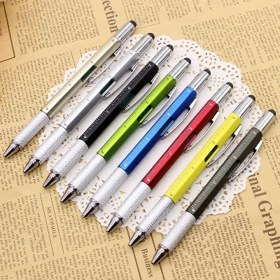 Picture of Pen 6 In 1 Multifunctional Touch Screen Pen Mobile Ballpoint Pen With Ruler Screwdriver Tool