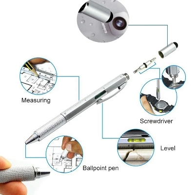 Picture of Pen 6 In 1 Multifunctional Touch Screen Pen Mobile Ballpoint Pen With Ruler Screwdriver Tool