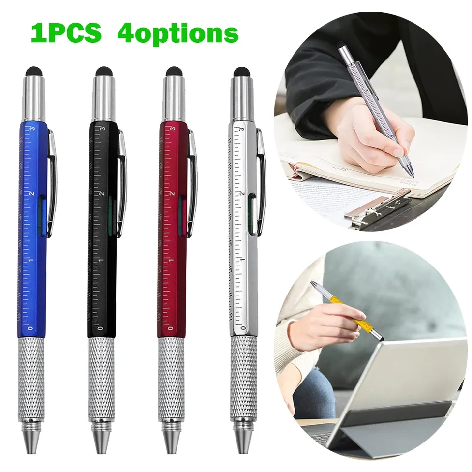 Picture of Pen 6 In 1 Multifunctional Touch Screen Pen Mobile Ballpoint Pen With Ruler Screwdriver Tool