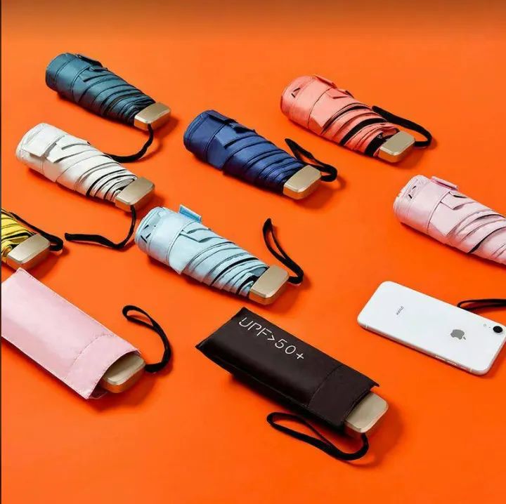 Picture of High Quality Personal Waterproof Sombrillas Women 5 Fold Small Gift Ladies Girls Light C...