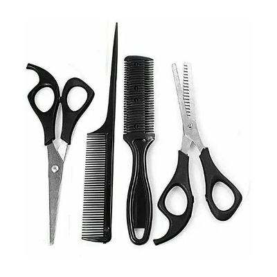 Picture of 4pcs Set Household Hairdressing Scissors Thinning Shears Hair Cutting Barber Scissors Flat Tooth Scissor Comb Hair Styling Tools