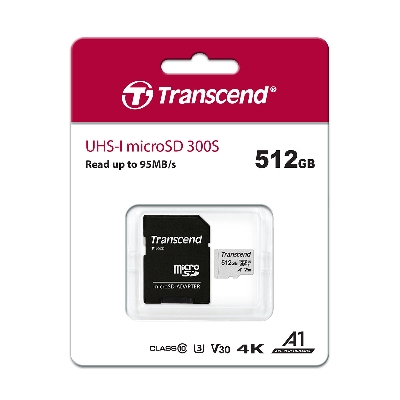 Picture of Transccend 512GB UHS-I MicroSD 300S Memory Card